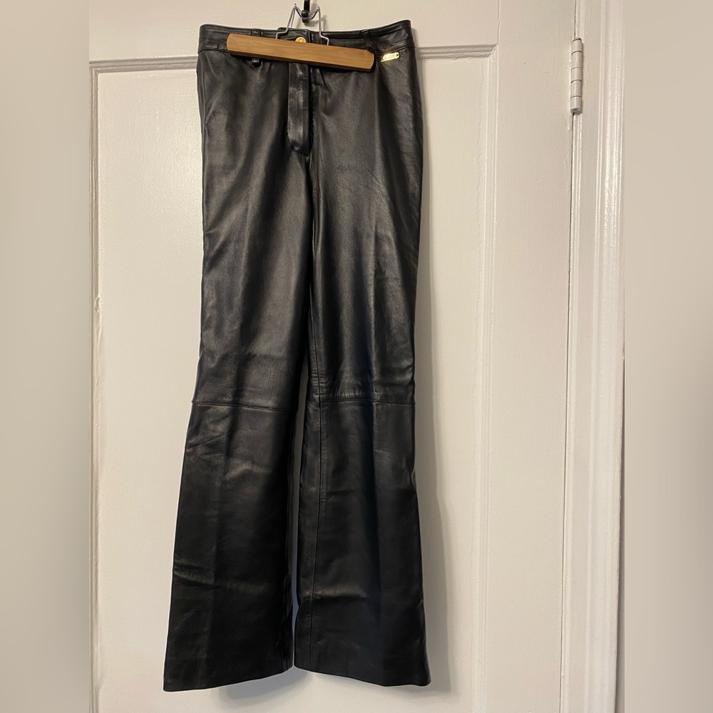 St. John Sport Black leather pant size 2